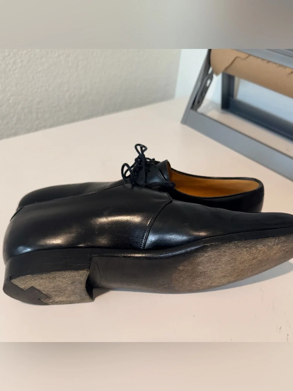 Edward Green Grosvenor Derby Shoes Men Size 8.5 Black Leather